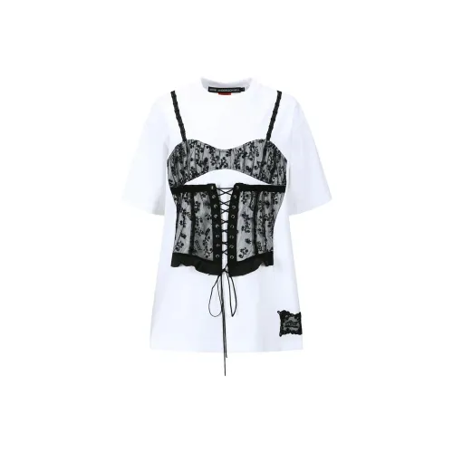 ANDERSSON BELL Lace corset T shirt
