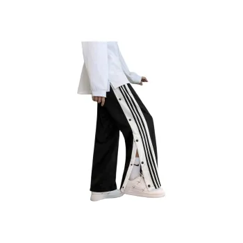 SOCKKEY Casual Pants Unisex Black[Full Opening Button Style]