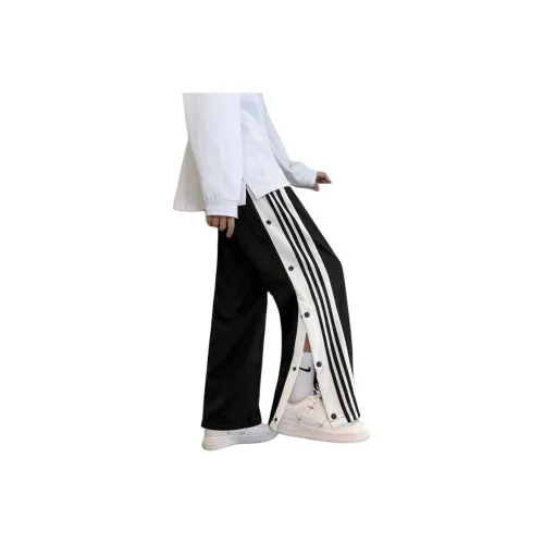 SOCKKEY Casual Pants Unisex Black[Full Opening Button Style]