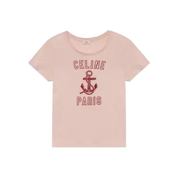 CELINE T Shirt Women's Light Pink