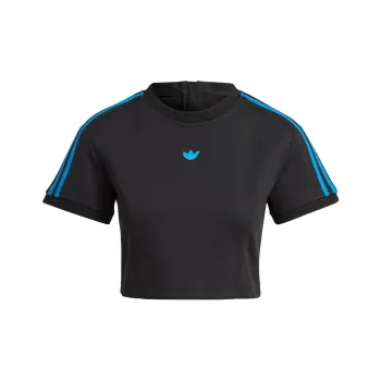 Adidas Originals BLUE VERSION CROP TEE Crop Tops Women's Black