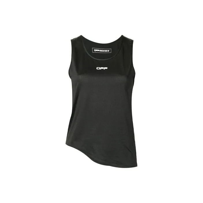 OFF WHITE Logo Print Sleeveless Performance Top Black-0