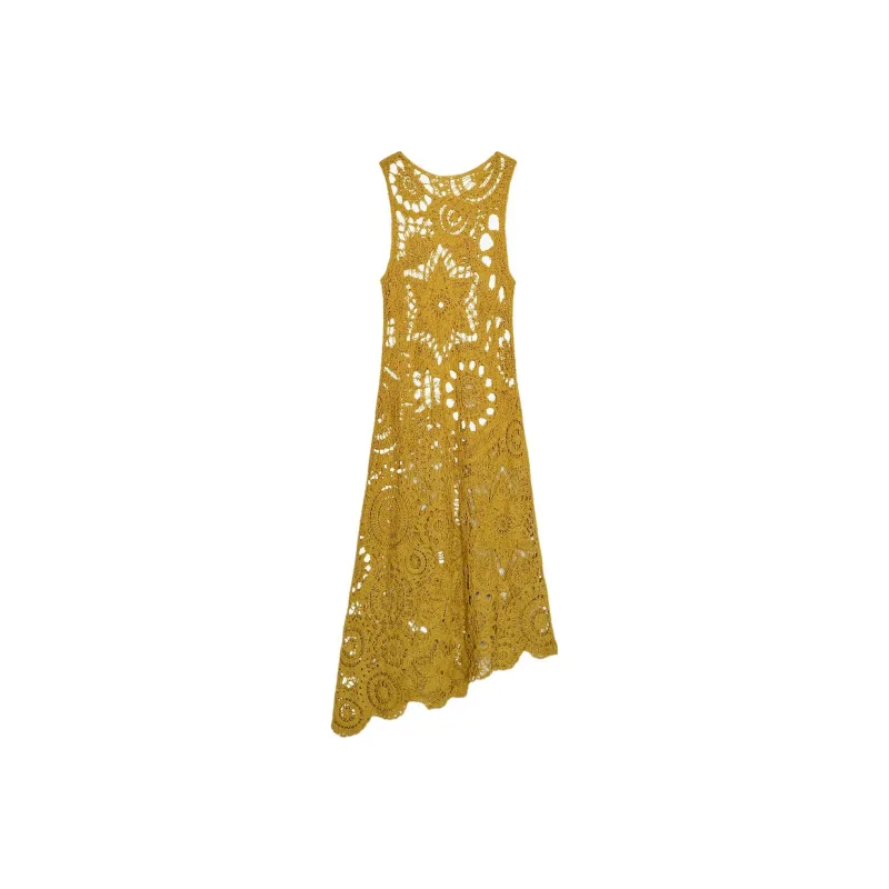 ZARA Sleeveless Dress Women's Mustard-1