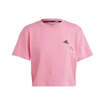 Adidas Free Shipping With AdiClub Scribble Embroidery Crop Tee