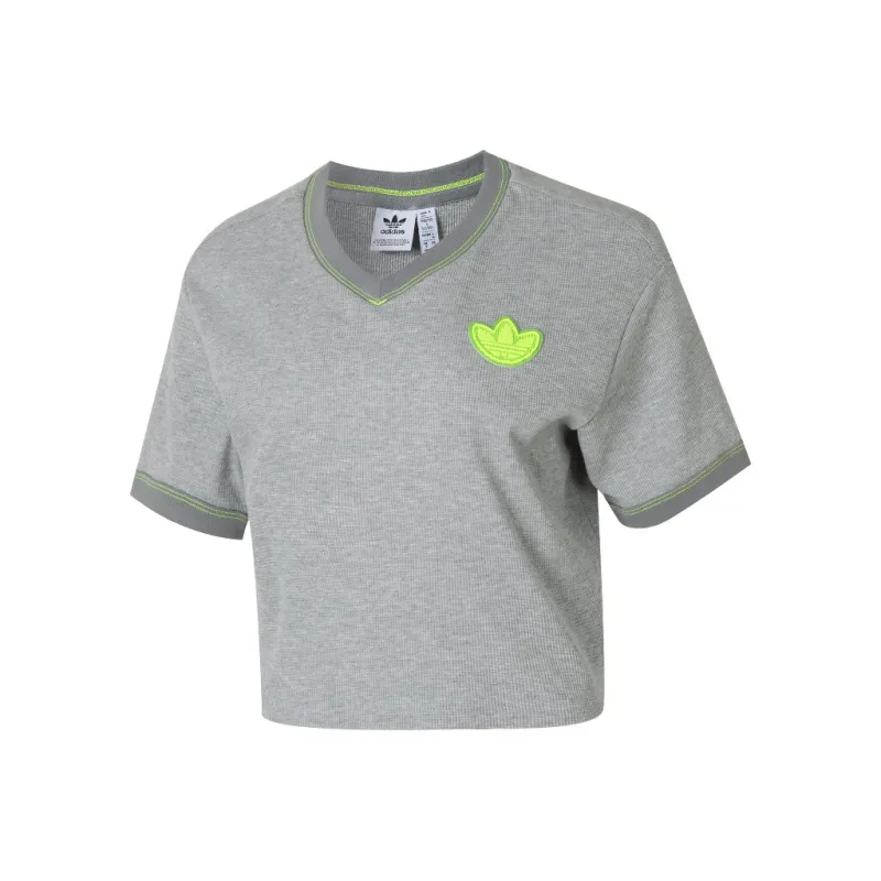 adidas originals Women'ss Cropped Short-Sleeve T-Shirt Gray-0