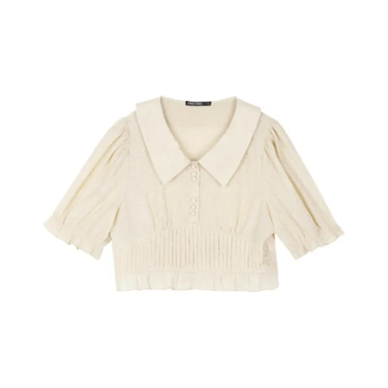 Big-faced Regular T-Shirt Women's Litchi Cream-0