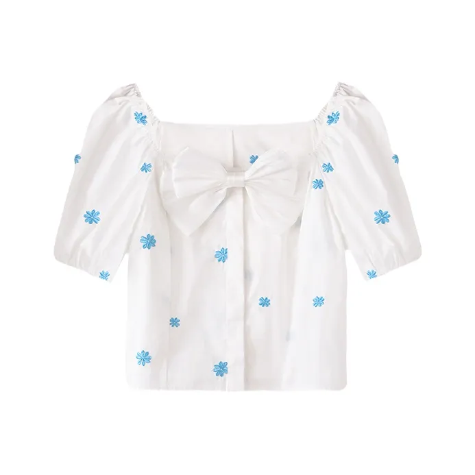MITUAN Crop Tops Women's White-0