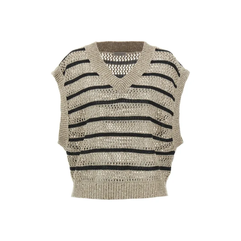 Brunello Cucinelli V Neck Knitted Vest-0