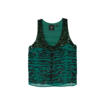 PINKO Sequin Embellished Sleeveless Top