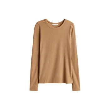 H&M T Shirts Women's Dark Beige