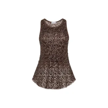 Brunello Cucinelli Sequin embellished Mesh Top