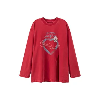 CHUU T Shirts Women's Vintage Red