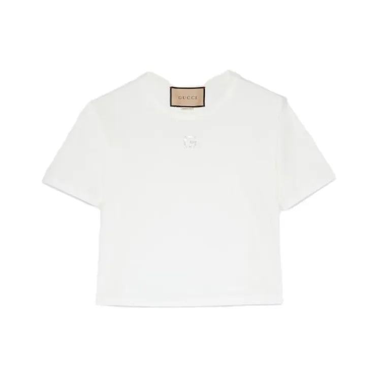 GUCCI Square G embellished Cotton T shirt-0