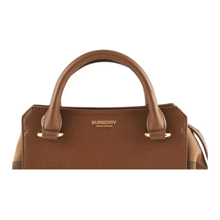 Burberry Cow Leather Handbag Women's Brown-2
