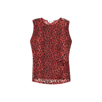 Alexander McQueen Leopard Printed Sleeveless Top
