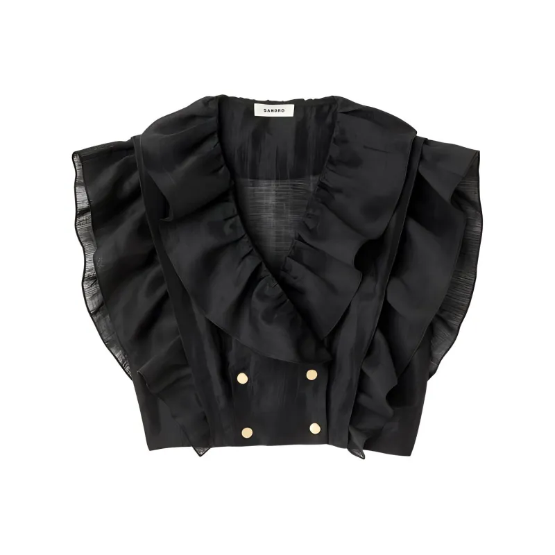 Sandro Crop Tops Women's Black-0