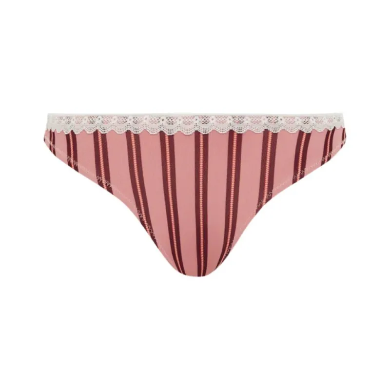 WITH JEAN SS25 Jeanie Bikini Bottom Bikini Swimming Shorts Women's Pink Stripes-1