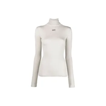 OFF WHITE Long Sleeve Second Skin Turtleneck Light Grey