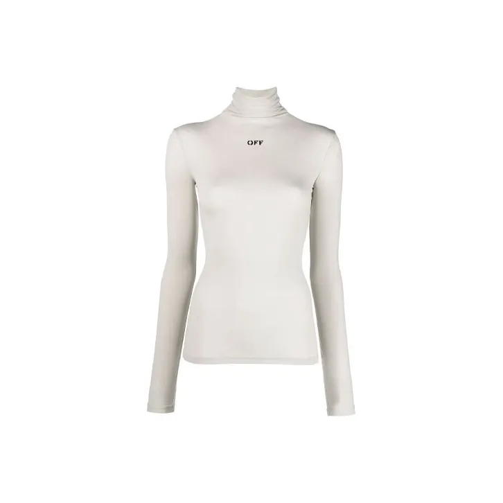 OFF WHITE Long Sleeve Second Skin Turtleneck Light Grey-0