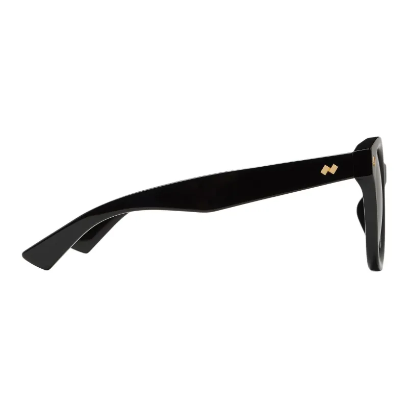 Bottega Veneta Recycled Acetate Ester Round Sunglasses Women's Black-1