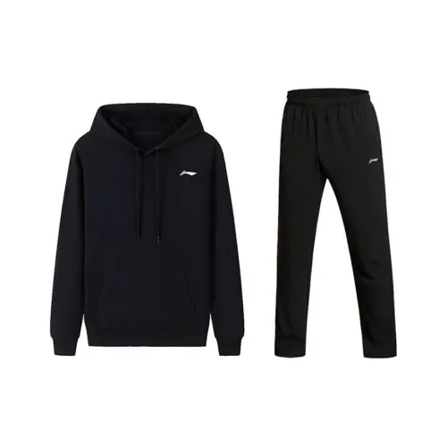 LiNing Sweatshirt Set Men's Black+Black