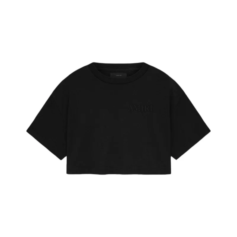 AMIRI Logo Embroidered Cropped T Shirt-0