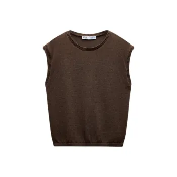 ZARA Tank Tops Women's Brown