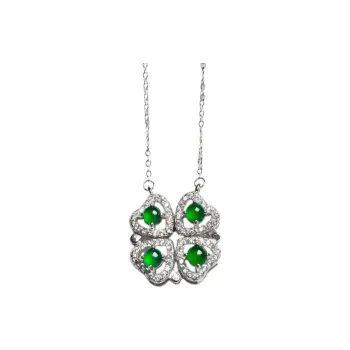 PUPAN Ice Glutinous Emerald Jadeite Necklace Women's
