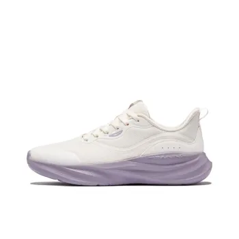 Erke Cushioning Slip Resistant Low Top Casual Running Shoes Women's White Purple