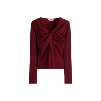 H&M T Shirts Women's Burgundy