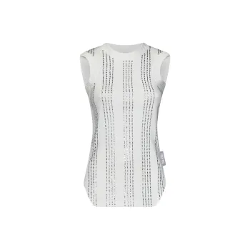 The Attico Reese Embellished Ribbed Top