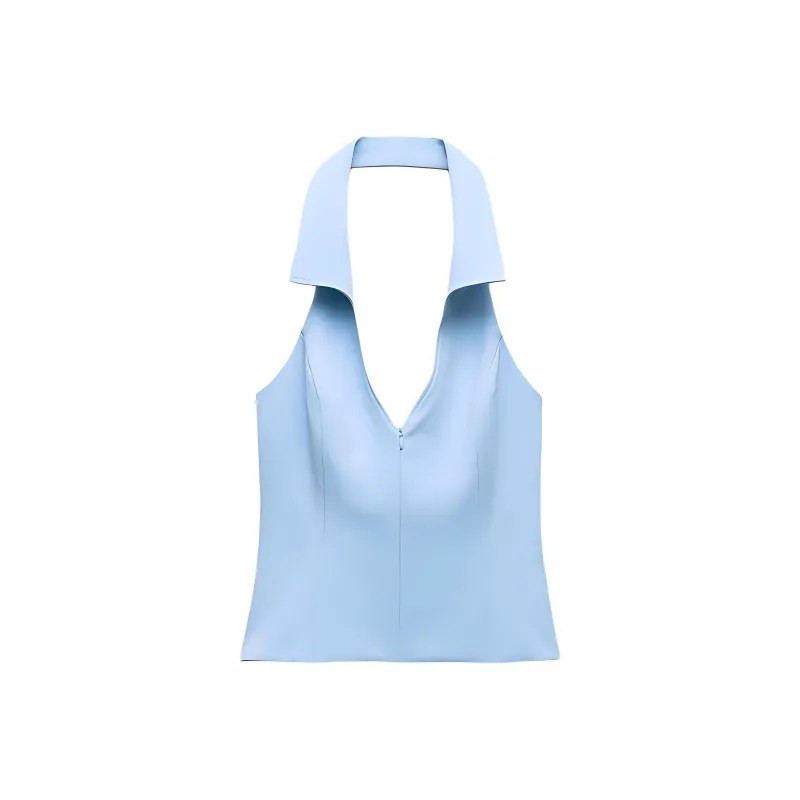 ZARA Tank Tops Women's Blue-0