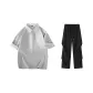 Gray Top+Black Ice Silk Pants