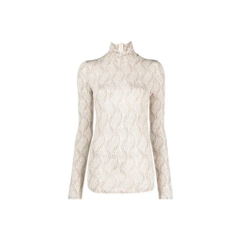 ISABEL MARANT Joyela Abstract Patterned High Neck Top-0