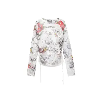 Ed Hardy T Shirt Women's Ivory White