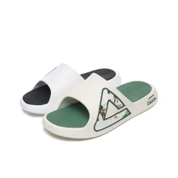 PEAK Extreme National Creativity Slip Resistant Cushioning Slide Slippers Men's Black Green Mismatched
