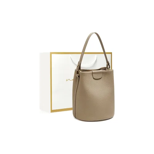 Narandu Top Grain Cow Leather Bucket Bag, Crossbody, One Shoulder Handbag Mini Women's Elephant Gray