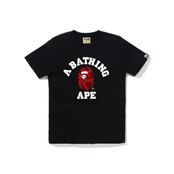 A BATHING APE Color Camo College Tee 'White/Pink'
