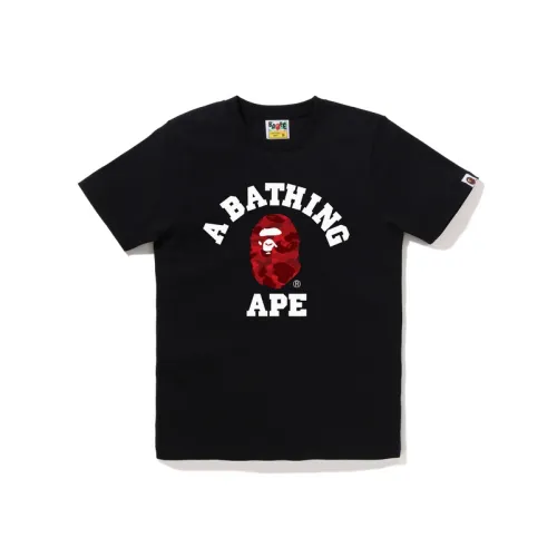 A BATHING APE Color Camo College Tee 'White/Pink'