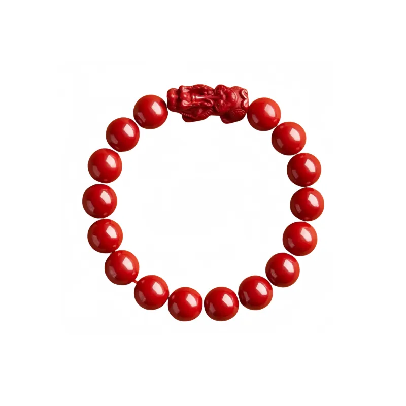 Stone On The Line Reconstructed Cinnabar Jade Bracelets Unisex-17
