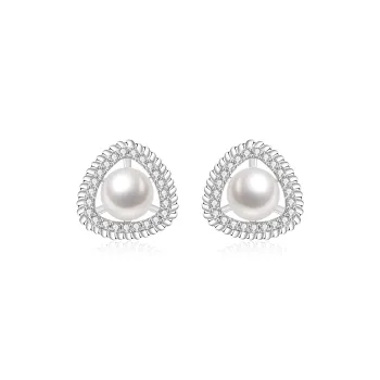 Lao Feng Xiang Pearl Stud Earrings Women's