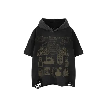 BEAR UNION Drop Shoulder Sleeve T Shirt Unisex Black