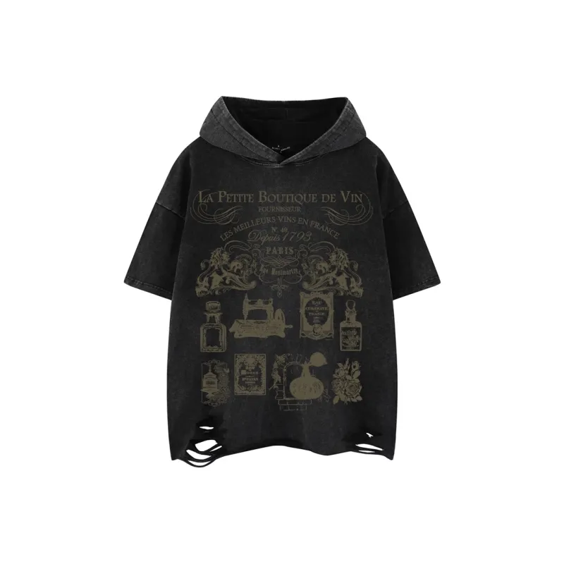 BEAR UNION Drop Shoulder Sleeve T Shirt Unisex Black-0