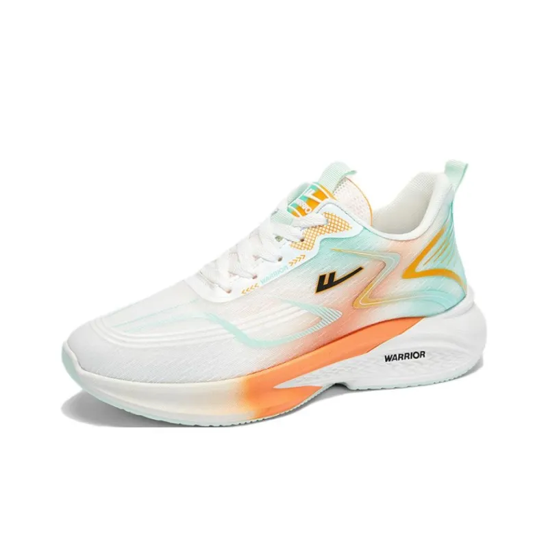 Warrior Low Top Running Shoes Men's White Orange Lake Green-1