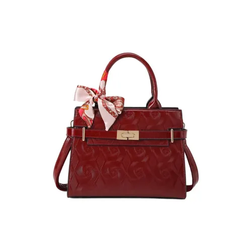 PAYOT Microfiber Synthetic Leather Tote Shoulder Bag, Crossbody Bag, Handbag Women's Burgundy