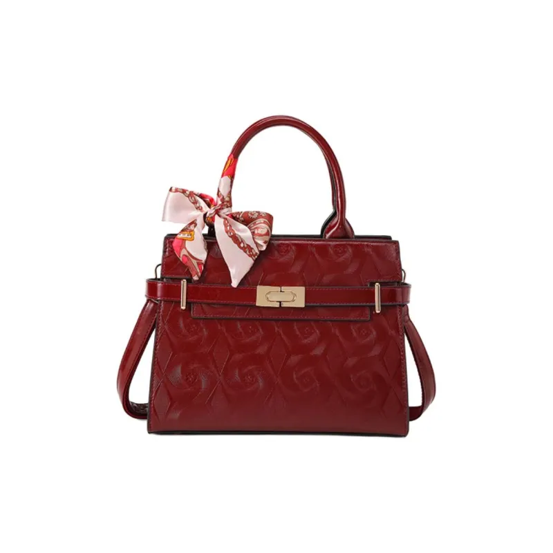 PAYOT Microfiber Synthetic Leather Tote Shoulder Bag, Crossbody Bag, Handbag Women's Burgundy-0