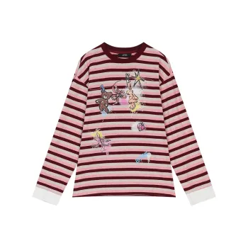ELF SACK T Shirt Women's Pink Stripes