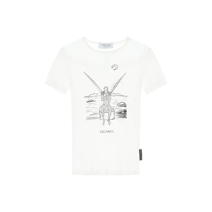 Marine Serre T-Shirts Women's White-0