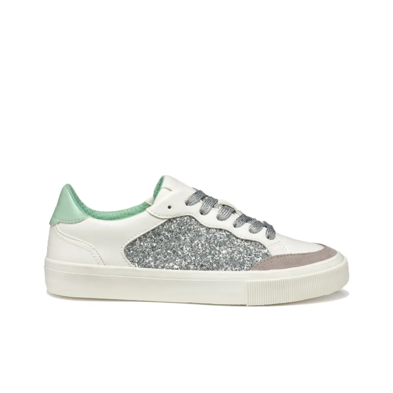 GEOX D EMMELENY B Abrasion Resistant Low Top Skateboard Shoes Women's White Green-1