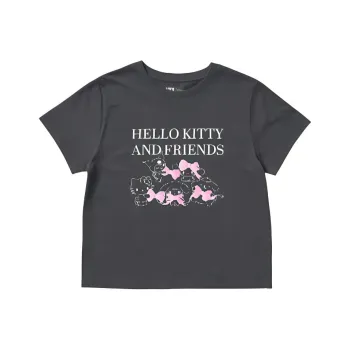UNIQLO x Sanrio/ Sanrio/Three Little Piglets Co branded SS25 T Shirt Women's Dark Gray